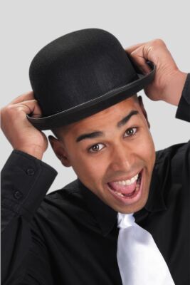 Black Felt Bowler Hat