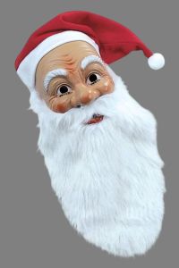 Masque Père Noël plastique avec pompon