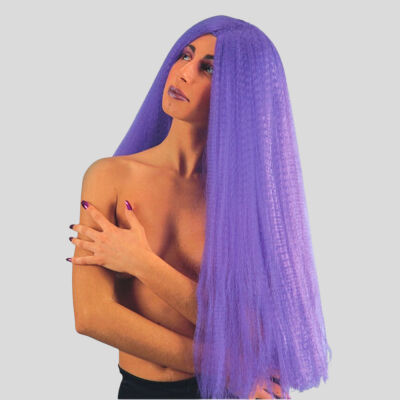 Parrucca Femme Fatale Frisè 80 cm Viola