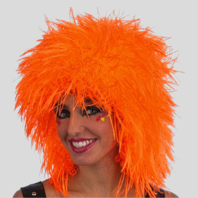 Parrucca Disco Arancione Fluo