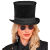 Cappello Cilindro Tuba in velluto nero