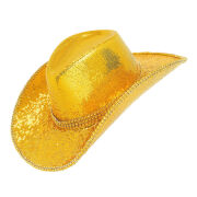 Cappello Cowboy Paillettes con Strass Oro