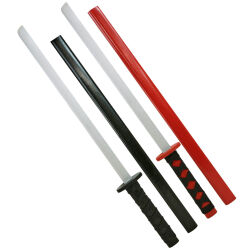 Set 2 Katana con fodero Ninja in legno Nera Rossa