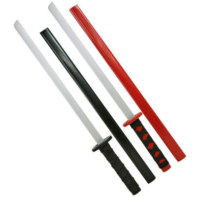 Set 2 Katana con fodero Ninja in legno Nera Rossa